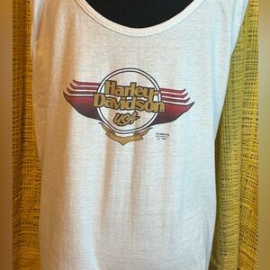Vintage Harley-Davidson Graphic Tank White 1990